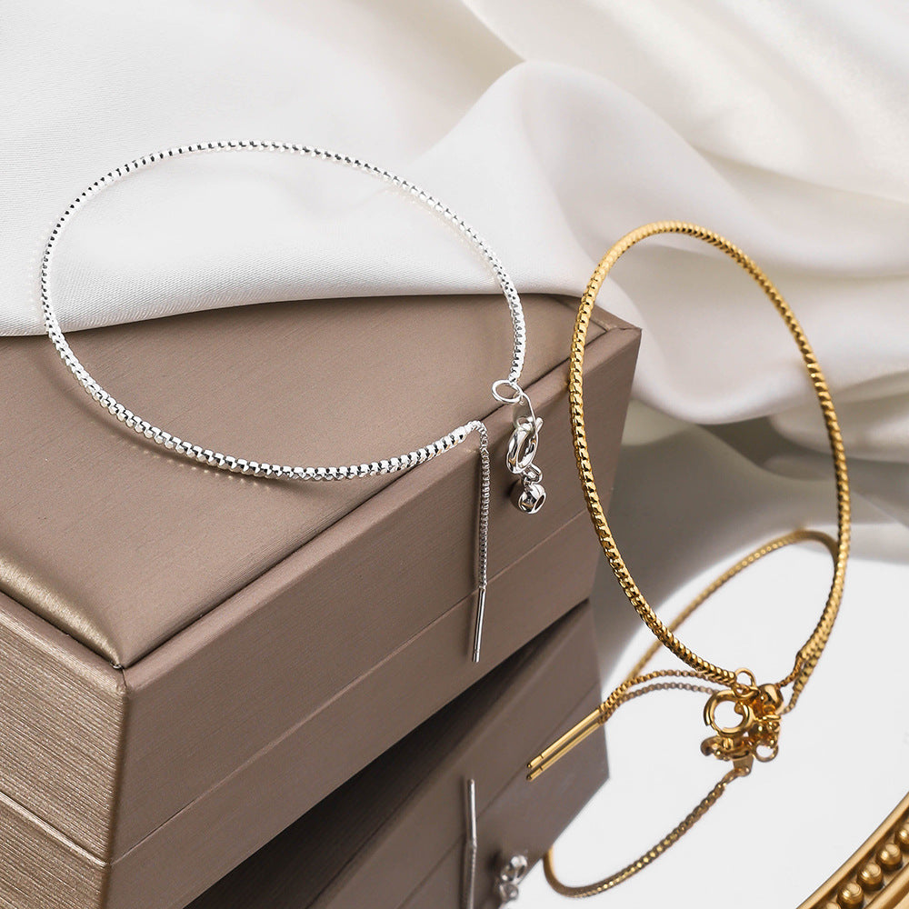 Wholesale Titanium Steel 18k Gold Vacuum Color Preserved Gold Needle Adjustable Necklaces